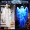 Hanging Ghost Decor - 47" Light Up Hanging Ghost with Blue LED Light, Halloween Ghost for Haunted House Prop Spooky Yard Lawn Porch Door Party Decor Supplies